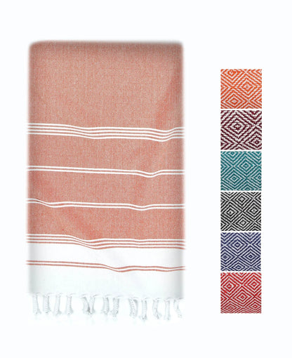 LANE LINEN Lightweight Soft Modern Flat-Weave XL Beach Towel (39"X71") - 2026 Summer, Breathable, Quick Dry, Sand-Free, Pre-Washed, 70% Cotton, 40+ Designs, Multi-Pack Option, for Pool & Travel, Lightweight Soft Towel