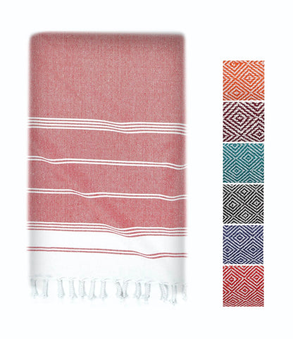 LANE LINEN Lightweight Soft Modern Flat-Weave XL Beach Towel (39"X71") - 2026 Summer, Breathable, Quick Dry, Sand-Free, Pre-Washed, 70% Cotton, 40+ Designs, Multi-Pack Option, for Pool & Travel, Lightweight Soft Towel