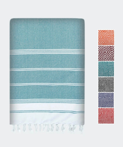 LANE LINEN Lightweight Soft Modern Flat-Weave XL Beach Towel (39"X71") - 2026 Summer, Breathable, Quick Dry, Sand-Free, Pre-Washed, 70% Cotton, 40+ Designs, Multi-Pack Option, for Pool & Travel, Lightweight Soft Towel