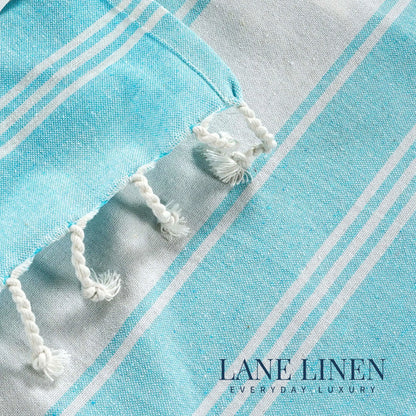 LANE LINEN Lightweight Soft Modern Flat-Weave XL Beach Towel (39"X71") - 2026 Summer, Breathable, Quick Dry, Sand-Free, Pre-Washed, 70% Cotton, 40+ Designs, Multi-Pack Option, for Pool & Travel, Lightweight Soft Towel