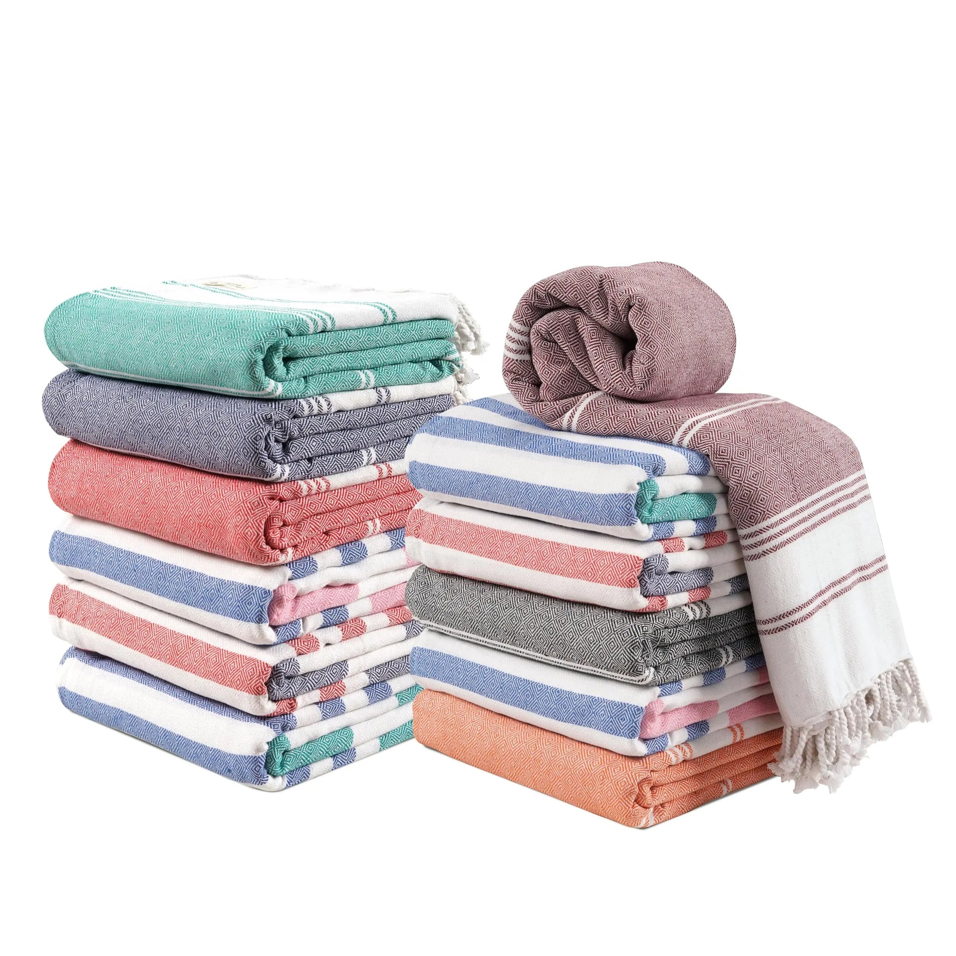LANE LINEN Lightweight Soft Modern Flat-Weave XL Beach Towel (39"X71") - 2026 Summer, Breathable, Quick Dry, Sand-Free, Pre-Washed, 70% Cotton, 40+ Designs, Multi-Pack Option, for Pool & Travel, Lightweight Soft Towel